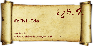 Öhl Ida névjegykártya