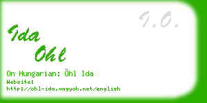 ida ohl business card